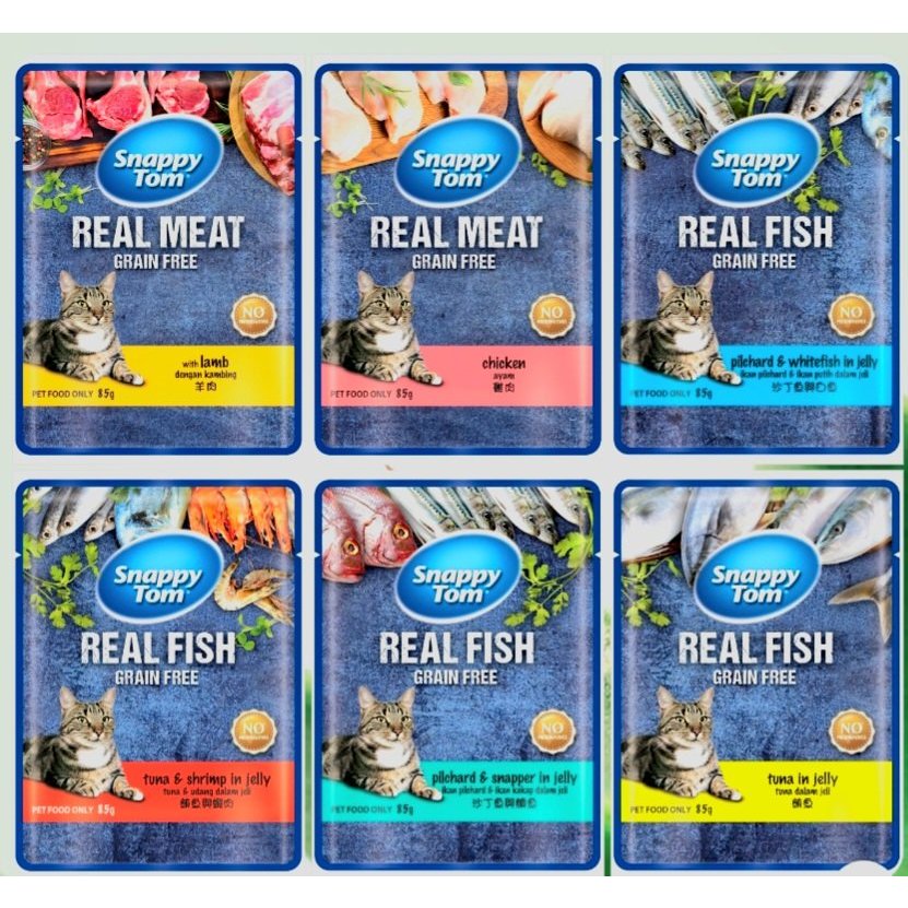 Pate Snappy Tom Real Fish vị cá cho mèo gói 85g-Petshop 79.79