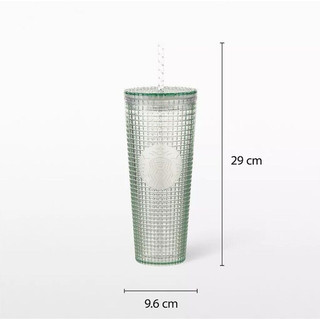 Ly giữ lạnh starbucks green lieber grid studded cold cup 24oz