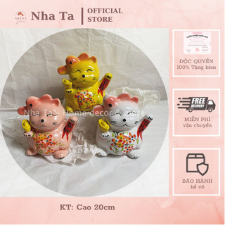 Mèo thần tài, ống tiết kiệm hình mèo may mắn dễ thương đựng tiền làm quà tặng