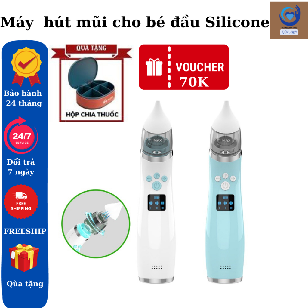 Máy hút mũi cho bé X10, dụng cụ hút mũi cho bé, đầu hút mũi silicone y tế