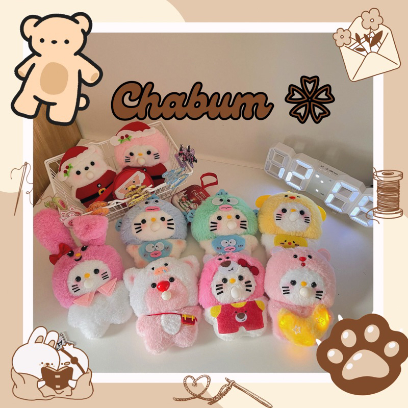 Gấu nhồi bông Hello Kitty thổi bong bóng DIY cosplay Lotso,Loppy,Hangyodon,Gà con,… dễ thương