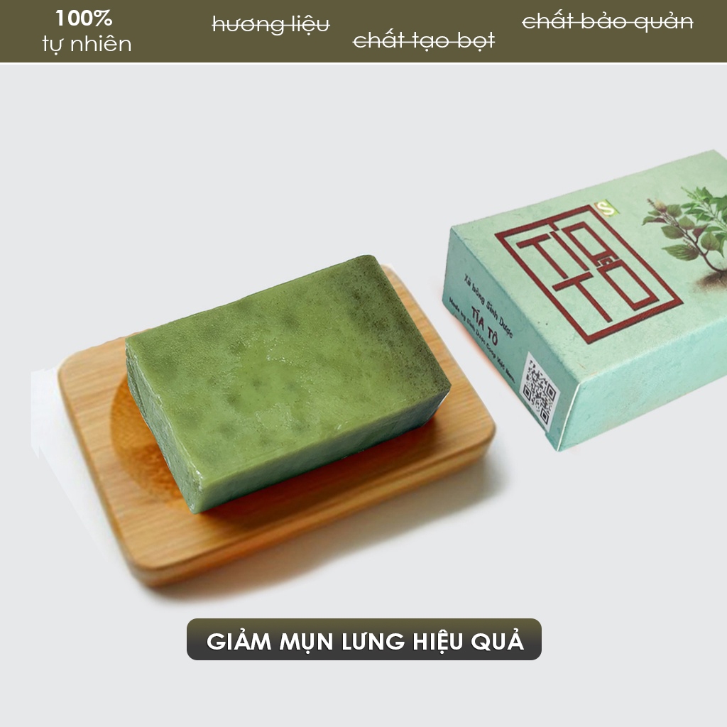 Xà Bông Tía Tô Sinh Dược Mát Da Giảm Mụn Lưng Ngứa Ngoài Da 100g