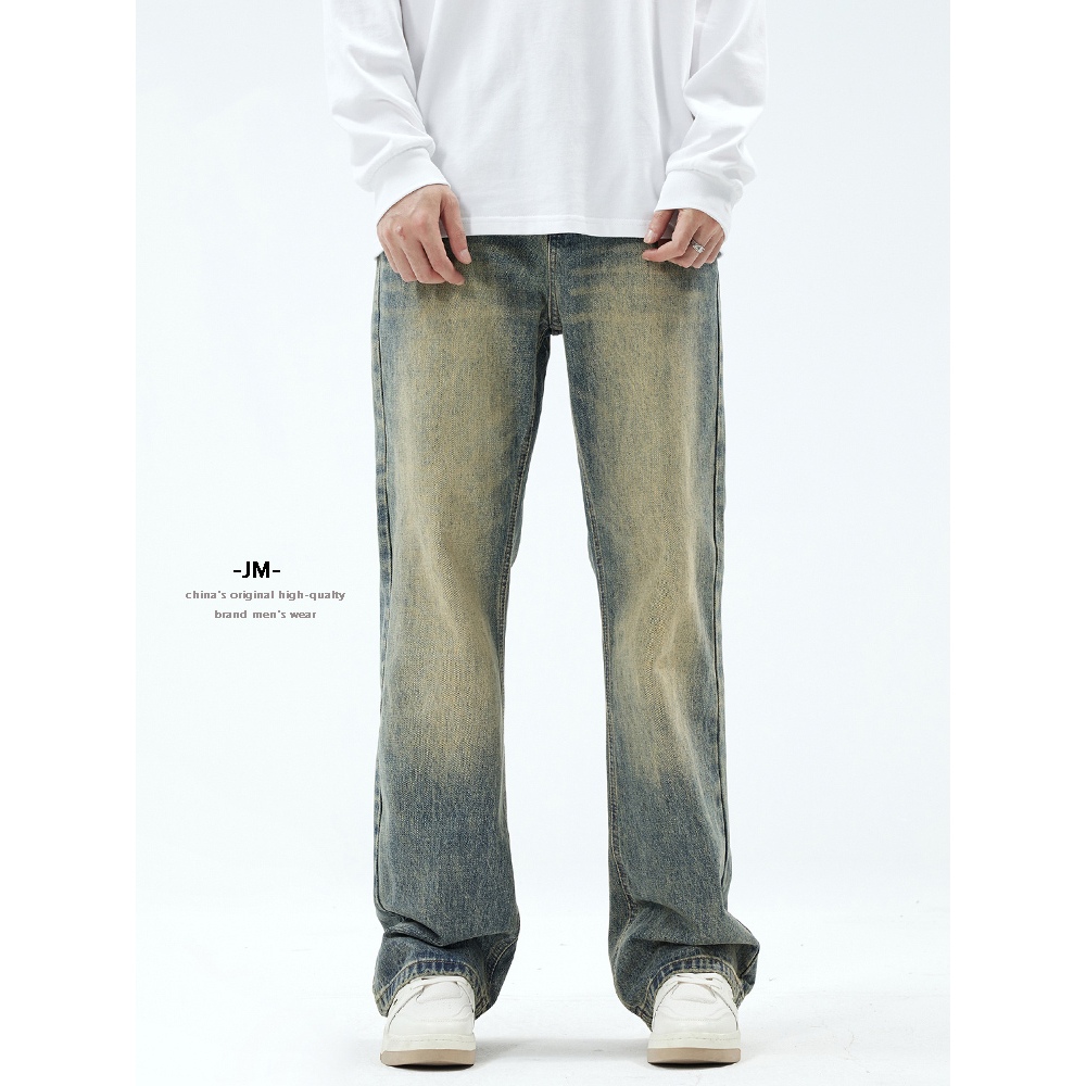 Quần Jean Ống Rộng Unisex Nam Nữ Màu Xanh LIMITED WASH TF12