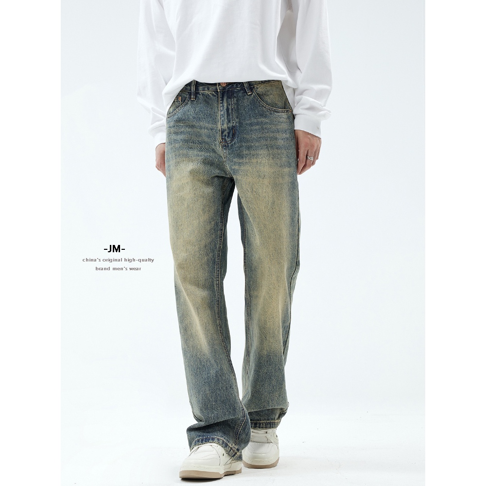 Quần Jean Ống Rộng Unisex Nam Nữ Màu Xanh LIMITED WASH TF12