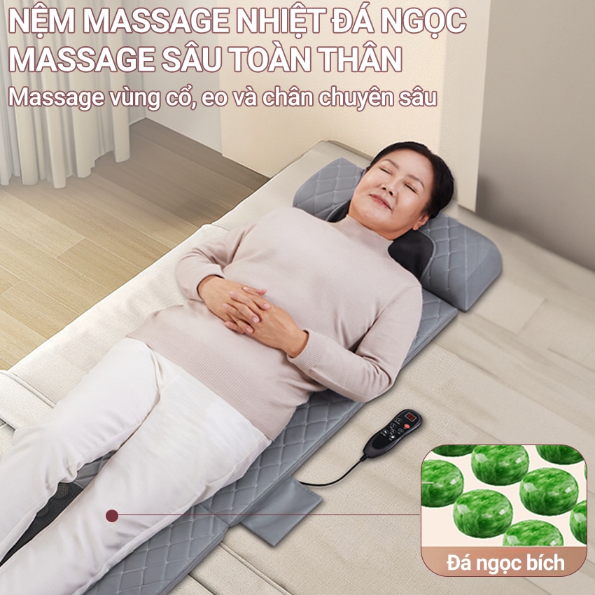 Đệm Massage Toàn Thân Hồng Ngoại  BEAME Có Ngải Cứu Bi Lăn Massage Nhào Lộn 3D Với 10 Động Cơ Rung BM-N89