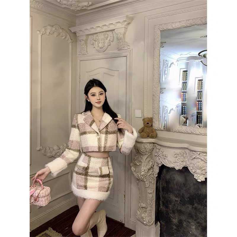 Set khoác dạ hạt lót trần phao-set khoác dạ hạt nữ QCCC