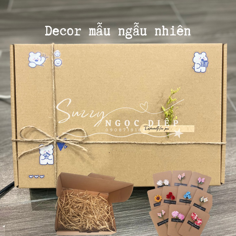 Hộp quà kraft vintage tặng sinh nhật, người thân, bạn bè, thầy cô các dịp lễ