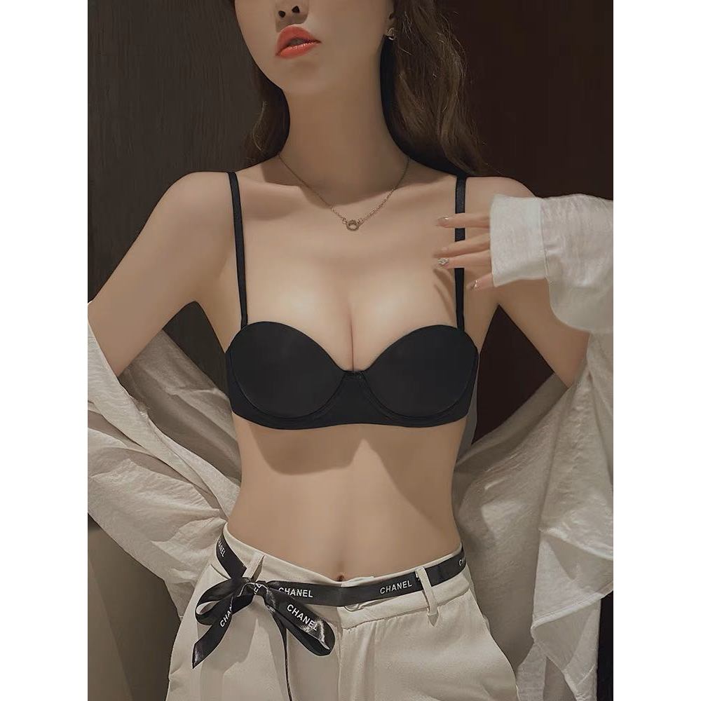 Áo cúp ngực quả ngang có gọng đệm mỏng nâng ngực siêu hot, áo lót su không dây quả ngang cao cấp (có