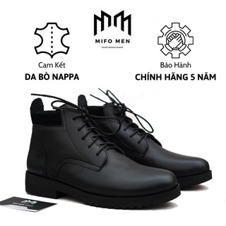 Giày Da Nam Combat Boot MF-12, Da Bò, Tăng Cao Đến 7cm, Bảo Hành 5 Năm