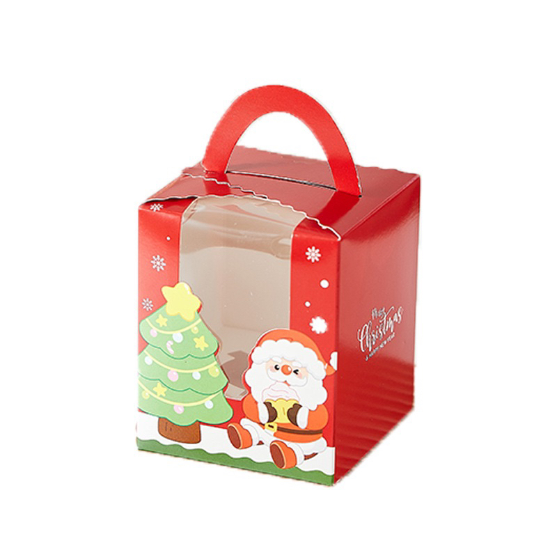 Hộp Cupcake 1 ô hoạ tiết giáng sinh