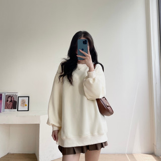 Áo sweater nỉ hàn cổ tròn mềm mịn, siêu ấm mềm mịn