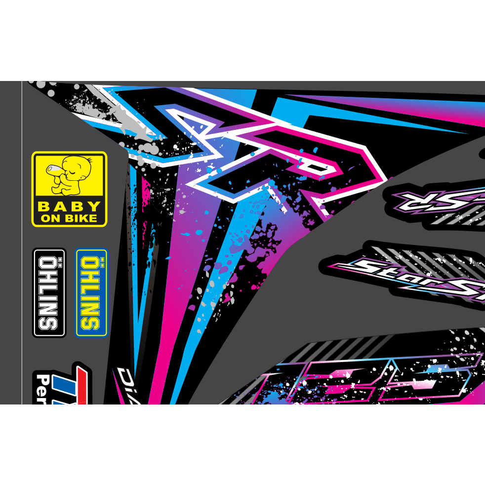 TEM RỜI STAR SR 125 được thiết kế tem 7 màu phong cách malaysia HOT''