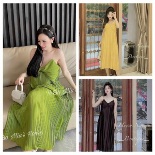 🌼Sale Đầm voan Midi xếp ly đi biển Newtag✨