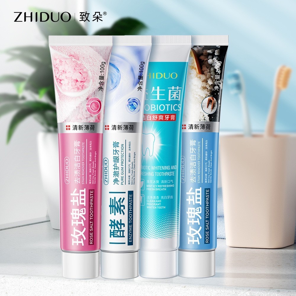 Kem đánh răng Muối Biển Bạc Hà Hoa Hồng Trắng Răng Bảo Vệ Nướu Thơm Miệng ZuCosmetics