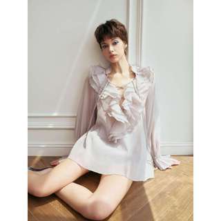 Set áo tay phồng thiết kế form dáng babydoll cổ bèo kèm quần cùng màu  𝐌𝐈𝐀 𝐒𝐄𝐓