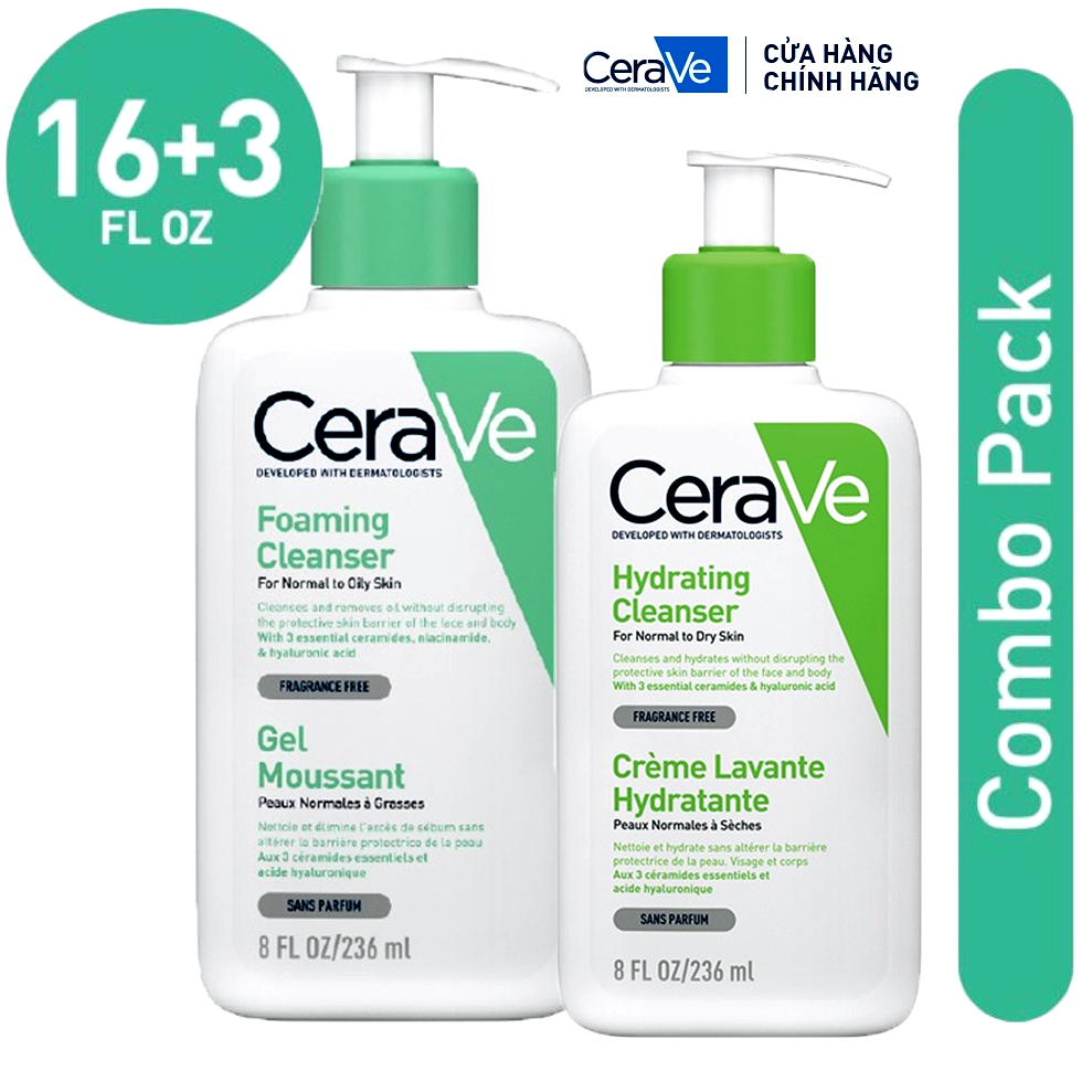 Sữa rửa mặt CERAVE cho da dầu da mụn và nhạy cảm 236ml