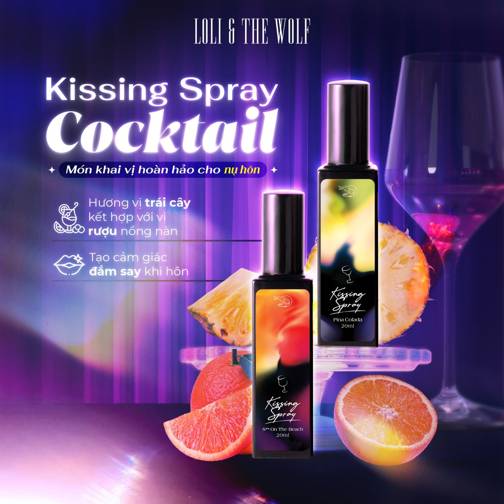 Xịt Thơm Miệng Kissing Spray Loli & The Wolf Vị Cocktail Mê Đắm Chai 20ml