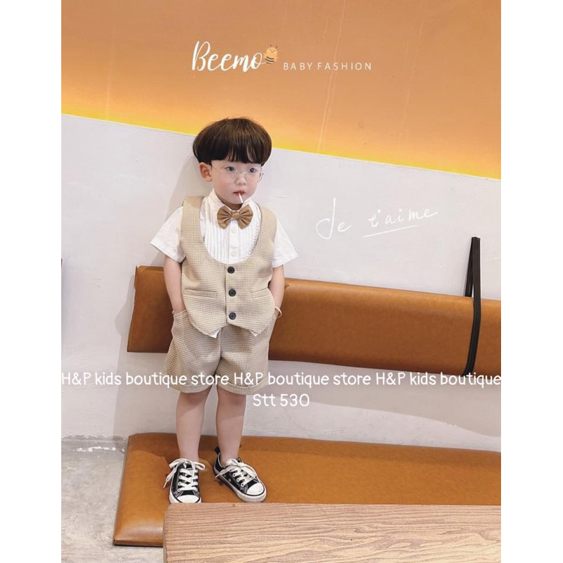 Set Bộ Công Tử Kẻ hàng đẹp cho bé trai