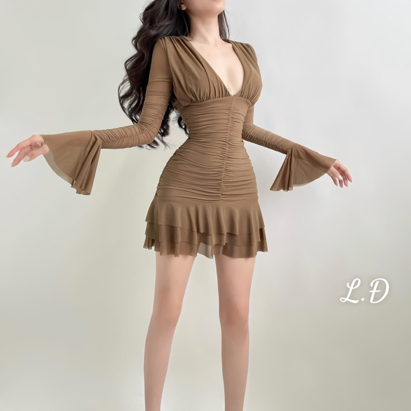 Đầm dài tay tiểu thư mặc đi phố đi tiệc chất vải 2 lớp kèm video chính chủ shop