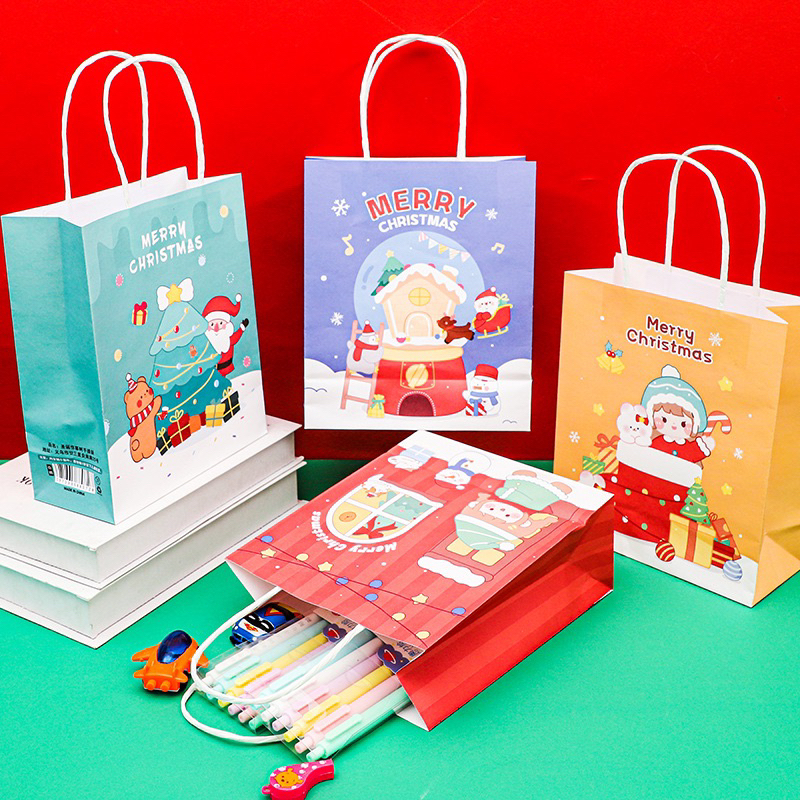 Túi giấy Noel, túi xách đựng quà Noel bằng giấy, túi xách đựng quà Giáng sinh