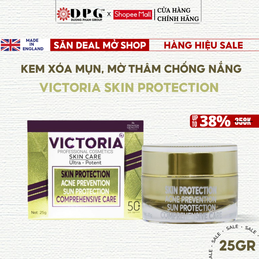 Kem Victoria Giúp giảm và ngăn ngừa mụn, Mờ thâm, Chống nắng Victoria Skin Protection 25g | Official Store Victoria