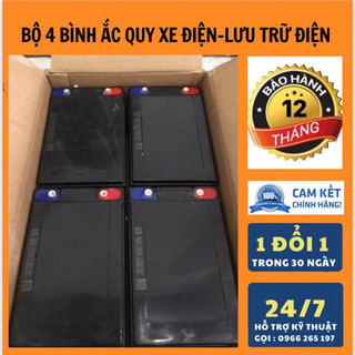 Bộ 4 bình Ắc Quy Xe Điện 12v-14ah [Bảo Hành 12 tháng]