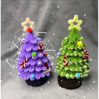 Quà tặng giáng sinh Cây thông noel kẽm nhung handmade, cây thông handmade