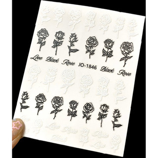 Hình dán sticker hoa hồng đen