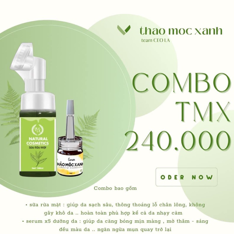 Combo Serum Thảo Mộc Xanh ( 1 SRM - 1 Vàng)