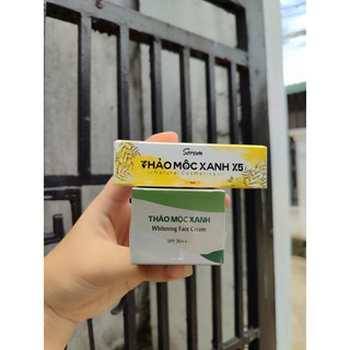 Serum Thảo Mộc Xanh Combo ( 1 Kem Face - 1 Vàng)