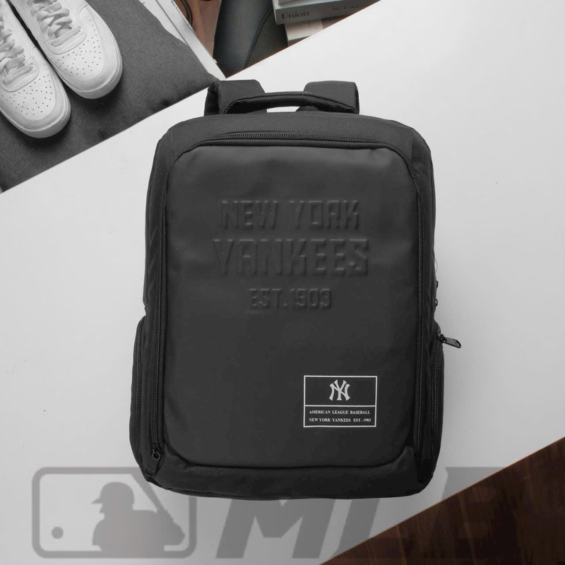 Balo mlb dập chữ logo chống thấm unisex