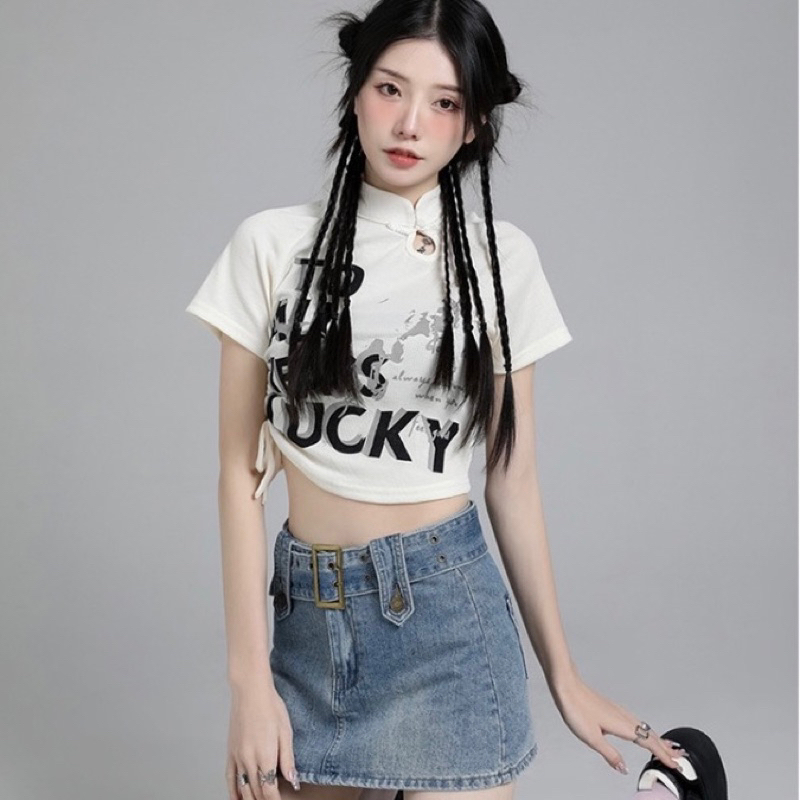 Chân váy jeans y2k,Chân váy jeans ngắn chữ A lưng cao, váy bò, chân váy jeasn tặng kèm belt, chân váy lót jeans (FREE ỐC