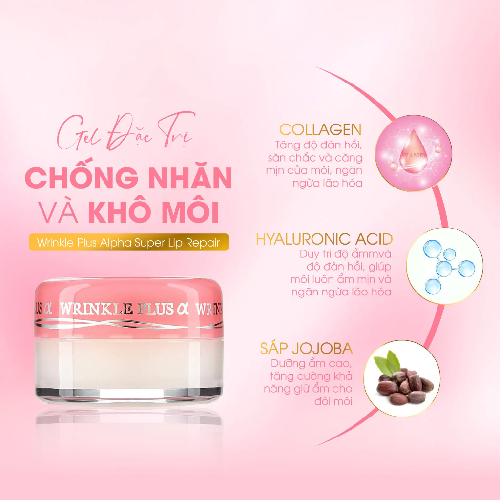 Son Hũ Dưỡng Môi Chống Nhăn và Khô Môi NARIS Wrinkle Plus Alpha Super Lip Repair 10g