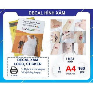 DECAL HÌNH XĂM- TATTO STICKER ( xấp 10 BỘ A4)