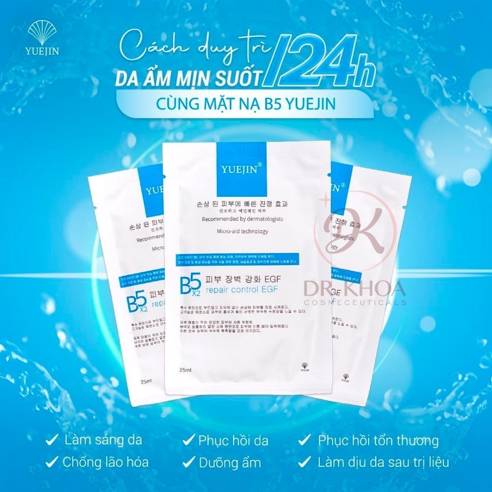 Combo 5 Miếng Mặt nạ Yuejin B5 EGF & Liposome Mask Dưỡng da căng bóng