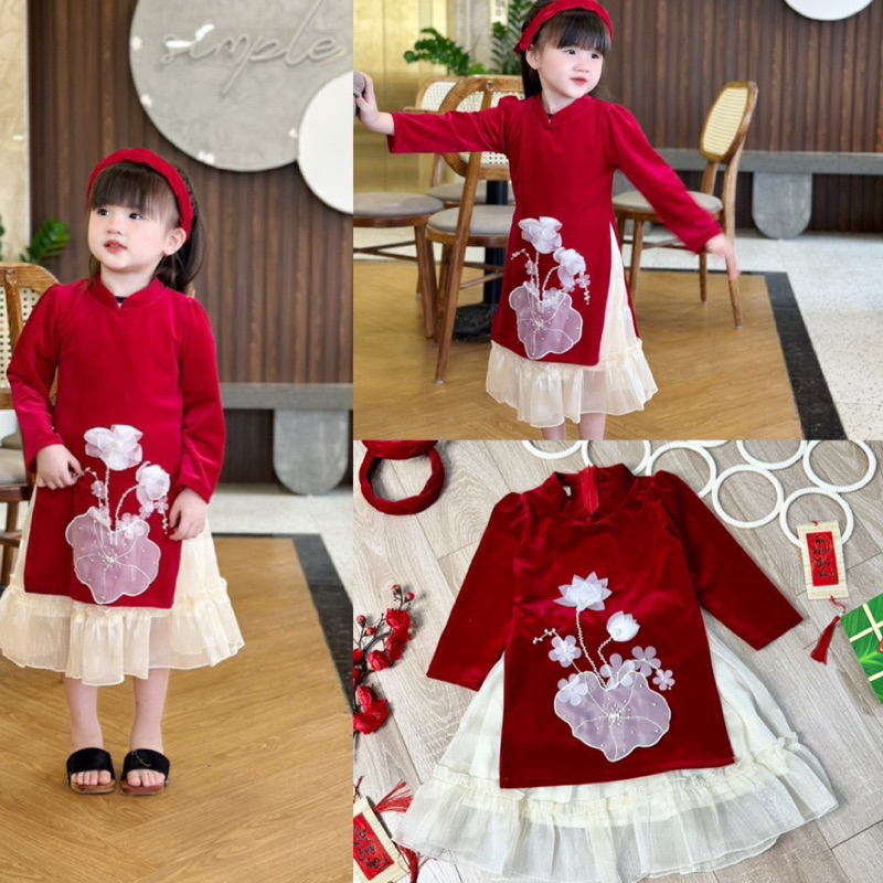 Áo dài bé gái - bé trai size 12-45kg