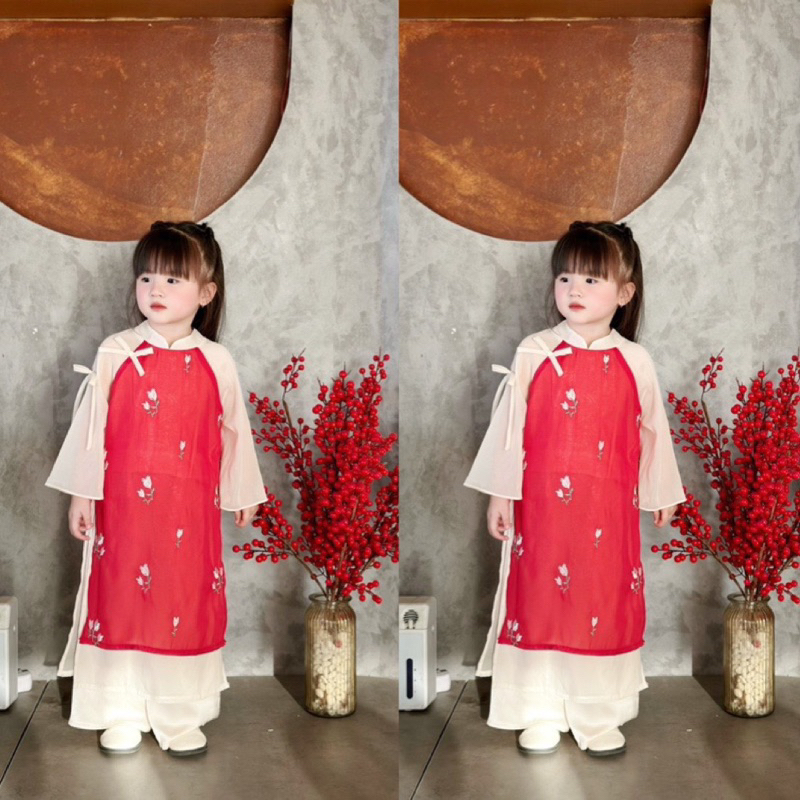 Áo dài bé gái - bé trai size 12-45kg