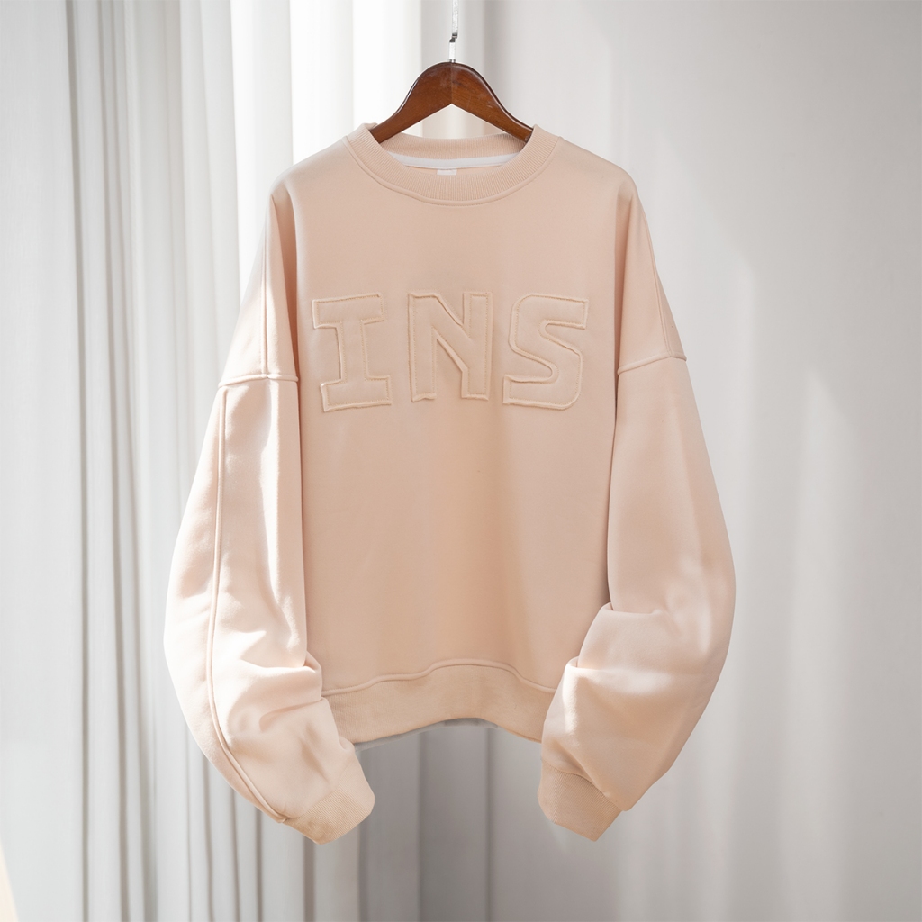 Áo Sweater Nam Nữ MayLinhShop - Chất Nỉ Bông Dầy Dặn - Hình Thêu Đắp Form Rộng BOXY