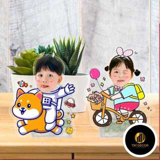 Mô hình standee lắc đầu ghép mặt theo yêu cầu, lắc đầu mô hình chibi cute Ladagift làm quà tặng, trang trí