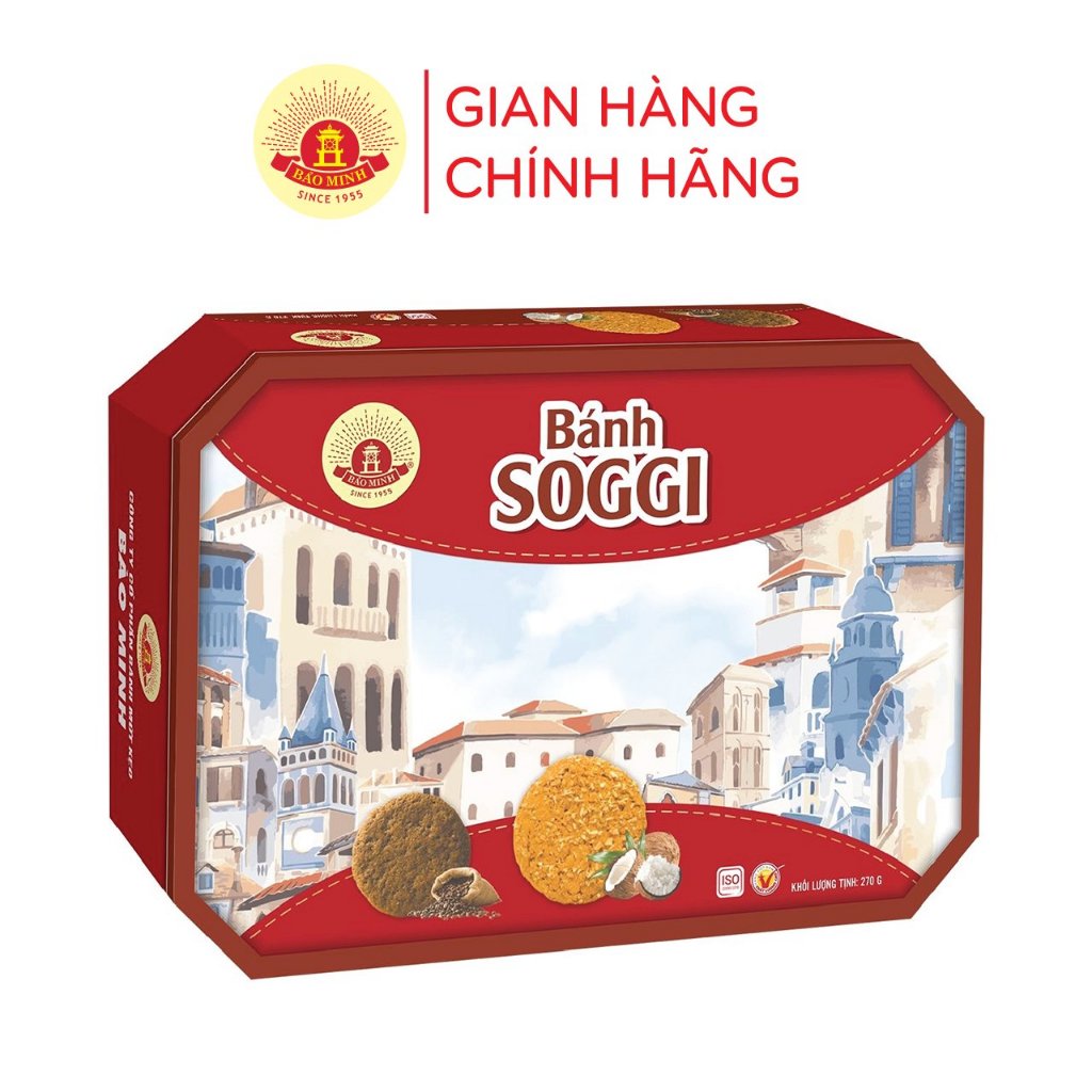 Bánh Soggi Xốp Dừa Đặc Biệt Bảo Minh 270g, thơm ngon giòn tan