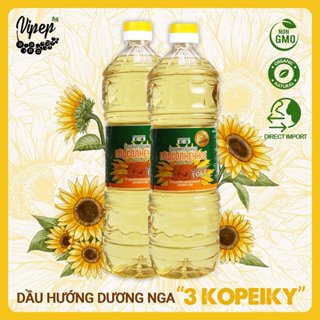 Combo 2 Chai Dầu Ăn Hướng Dương Organic Nhập Khẩu Nga Vipep Chai 1L - Gia vị Vipep