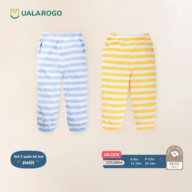 Quần nỉ nhưng ualarogo dành cho bé từ 1-5y, quần pettit cho bé từ 9-12m đến 18-24m