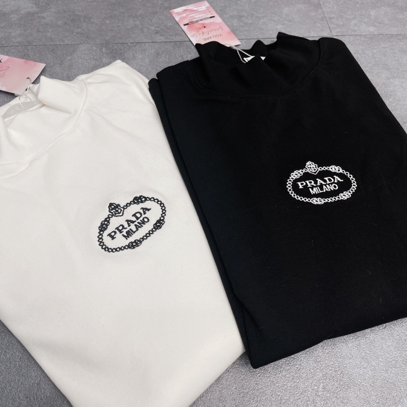 Áo thun dài tay cao cổ chữ thêu dáng basic dễ mặc _Bigsize 60kg-90kg