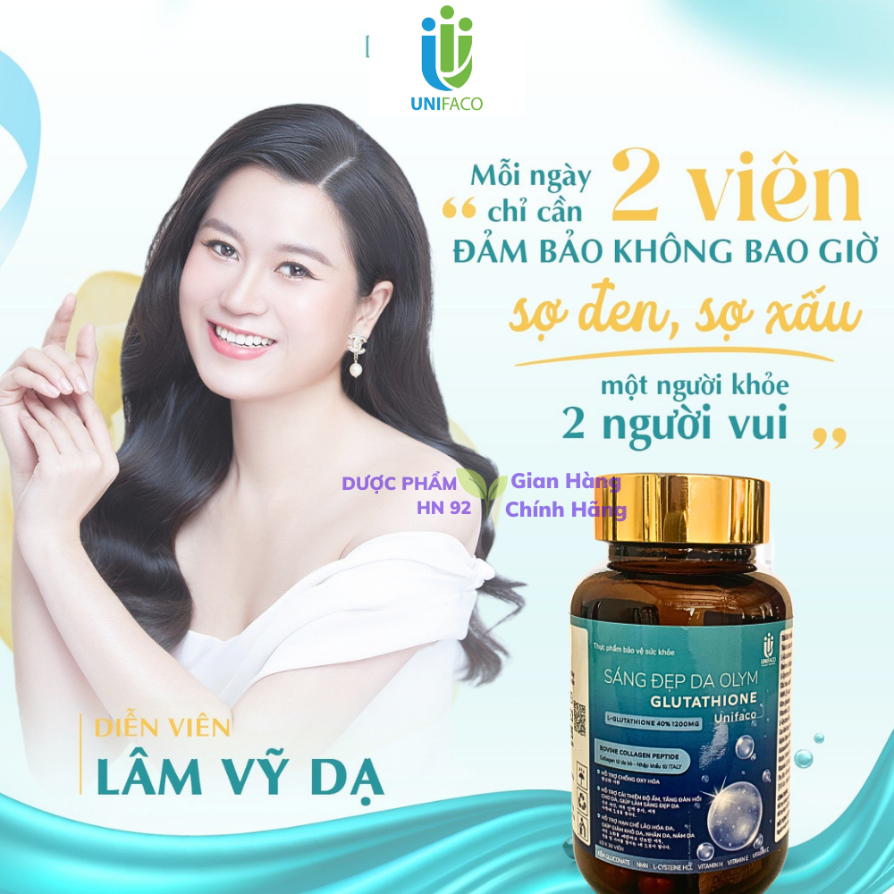 Viên Uống Trắng Da Glutathione 1200Mg Unifaco, Giúp đẹp da toàn thân, mờ thâm nám, giảm khô da Duocphamhn92