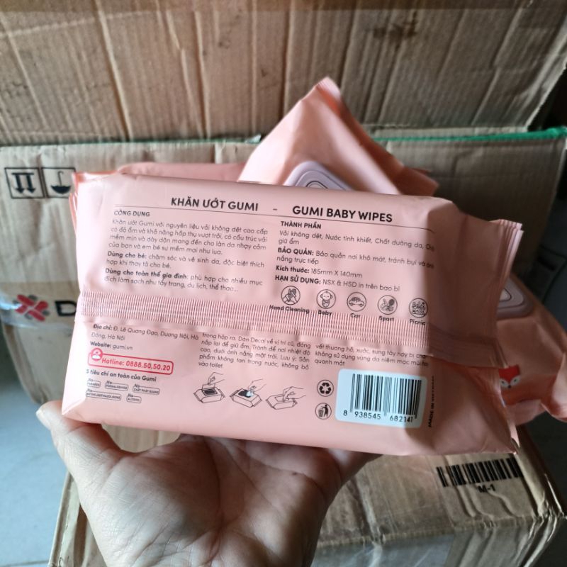 Khăn ướt Gumi không mùi 100 tờ