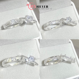(Hoả tốc) Các mẫu nhẫn đôi bạc CHY SILVER NĐ0101 bạc ta