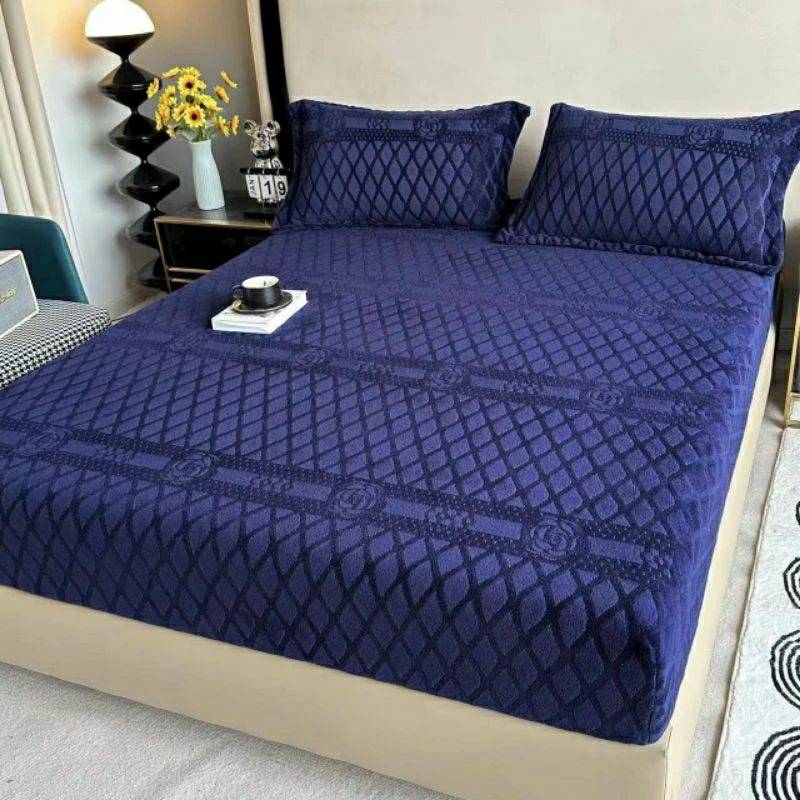 Bộ ga gối nỉ nhung COCO nhập khẩu cao cấp, đẹp, mềm mịn