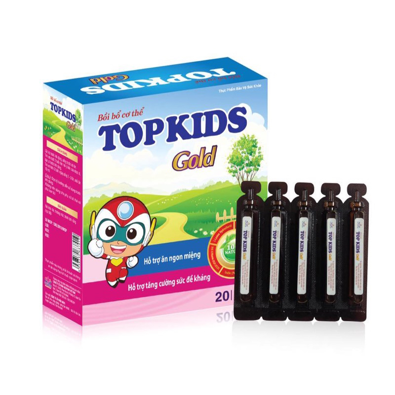 Hỗ trợ ăn ngon miệng Topkids gold - hộp/20 ống kèm quà tặng