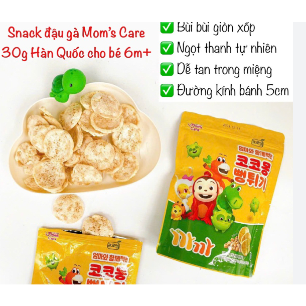 Bánh Snack Đậu Gà Mom's Care 30G Hàn Quốc cho bé date 10/24