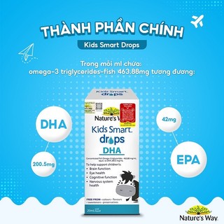 [Chính Hãng] DHA Nature's Way Kids Smart Drops DHA Dạng Giọt 20ml